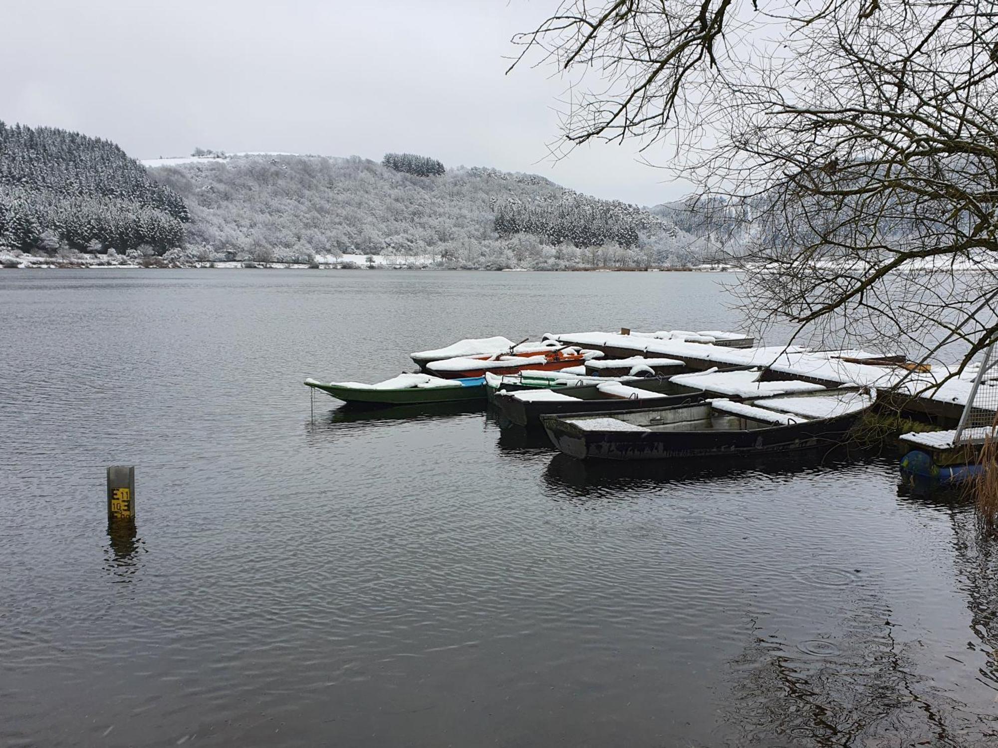 River Mosel Holiday Homes, Meerfeld Studio With A Lake View Bagian luar foto
