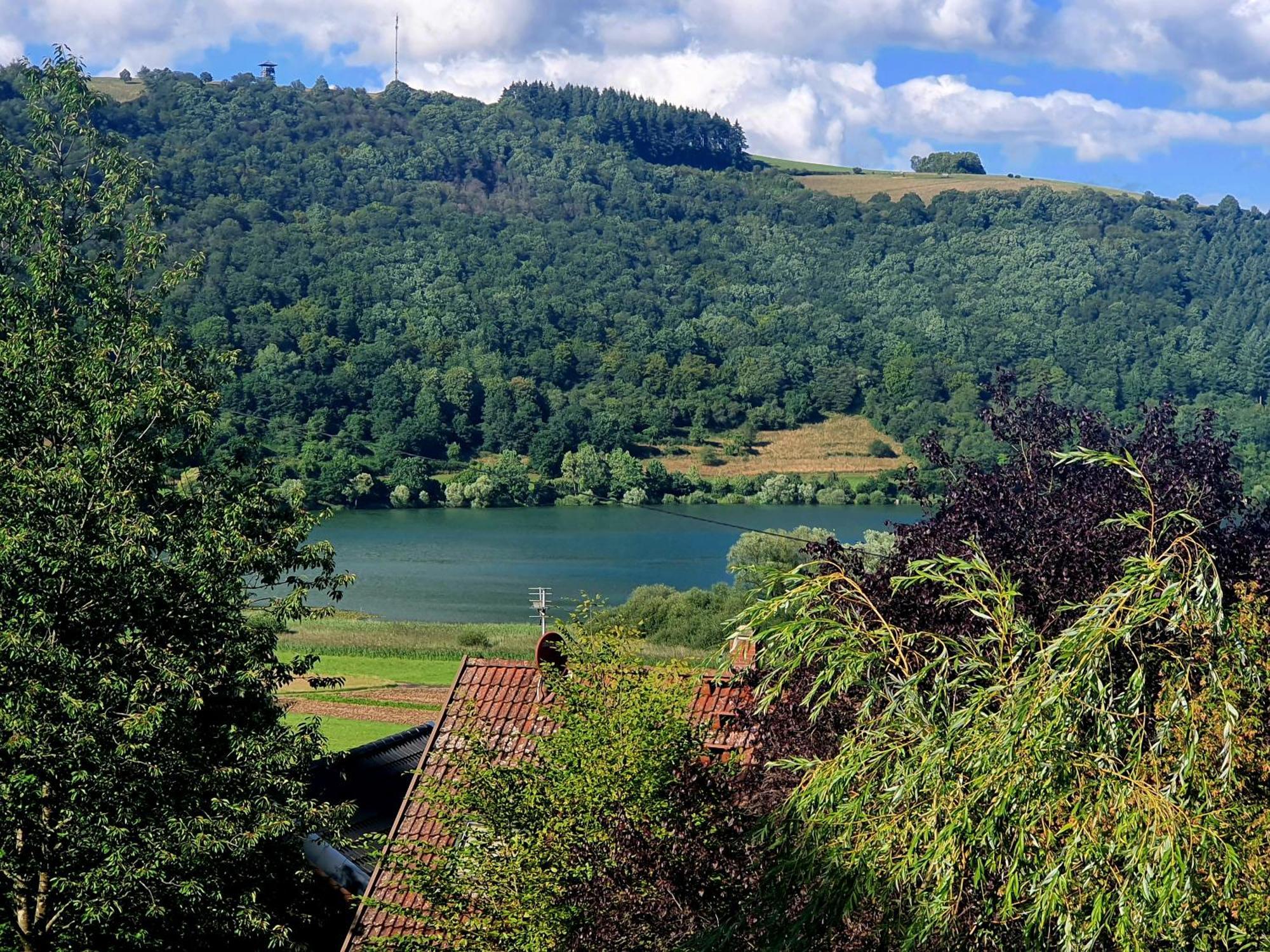River Mosel Holiday Homes, Meerfeld Studio With A Lake View Bagian luar foto